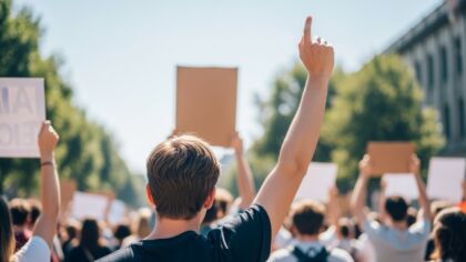 Mieszkańcy Bielska-Białej protestują przed ratuszem przeciwko centrum dla imigrantów