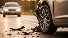 Wilamowice: Opel przewrócił się na bok