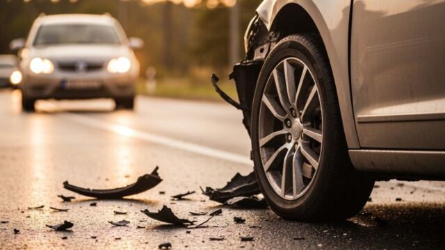 Wilamowice: Opel przewrócił się na bok